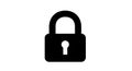 A black padlock icon on a white background representing security and protection silhouette Royalty Free Stock Photo