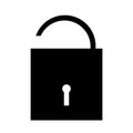 Black padlock locked and unlocked lock web icon on white background Royalty Free Stock Photo