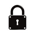 Black padlock security icon illustration for digital protection Royalty Free Stock Photo