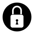 Black isolated locked padlock web icon, vector illustration Royalty Free Stock Photo