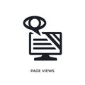 black page views isolated vector icon. simple element illustration from big data concept vector icons. page views editable black