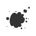 Black paint blot vector icon. Cartoon paint ink splashe.