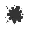 Black paint blot vector icon. Cartoon paint ink splashe.