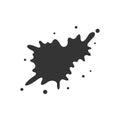 Black paint blot vector icon. Cartoon paint ink splashe.
