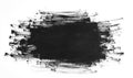 Black paint brush strokes texture isolated on white background Royalty Free Stock Photo