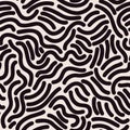 Black paint brush strokes vector seamless pattern. Wavy squiggle texture background Royalty Free Stock Photo