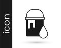 Black Paint bucket icon isolated on white background. Vector Royalty Free Stock Photo