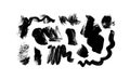 Black paint curved brush strokes vector collection Royalty Free Stock Photo