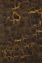 Black paint with gold crackles Royalty Free Stock Photo