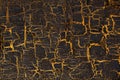 Black paint with gold crackles Royalty Free Stock Photo