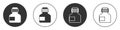 Black Paint, gouache, jar, dye icon isolated on white background. Circle button. Vector Royalty Free Stock Photo