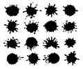 Black paint or ink splashes with drops splatter Royalty Free Stock Photo