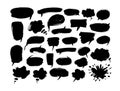 Black paint speech bubbles vector illustrations set Royalty Free Stock Photo