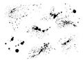 Black paint splatter isolated. Vector texture set Royalty Free Stock Photo