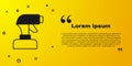 Black Paint spray gun icon isolated on yellow background. Vector Royalty Free Stock Photo