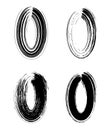 Black paint stroke oval frames set Royalty Free Stock Photo