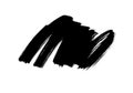 Black paint vector brush stroke isolated on white background. Vector ink illustration, dry dirty smear. Grunge paint brushstroke Royalty Free Stock Photo