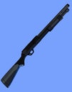 Black painted shotgun on the side