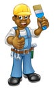 Black Painter Decorator Cartoon Character