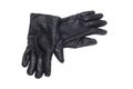 Black pair leather gloves