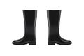 Black pair of rubber boots. Mockup isolated on white background.a pair of gumboots, gummies, rain boots, wellies, muck boots.