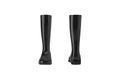 Black pair of rubber boots. Mockup isolated on white background.a pair of gumboots, gummies, rain boots, wellies, muck boots.