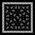 Black Paisley Bandana simple pattern