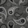 Black paisley repeated background for wallpapers, banners and co