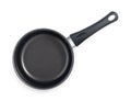Black pan, stewpot with non-stick coating, isolated on a white background, top view Royalty Free Stock Photo