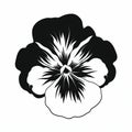 Pansy Silhouette Vector: Black And White Graphic Illustration