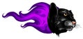 Black Panther Attack in Fire and Flames Vector Tattoo