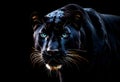 Black panther face on black background