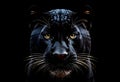 Black panther face on black background