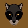 Black Panther face vector illustration flat style front