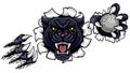 Black Panther Golf Mascot Breaking Background Royalty Free Stock Photo