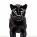 Black Panther Isolated On White Background - High Quality Ultra Hd Royalty Free Stock Photo