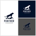 Black panther logo illustration. strong, black, power, wild, Premium Vector