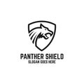 Black panther logo vector, animal defender with line art logo inspirations