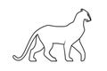 Black panther outline on white background. Vector wildcat as logo or mascot.