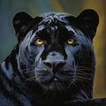 Black panther (Panthera leo) portrait
