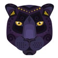 Black Panther puma Head Logo. Vector decorative Emblem.