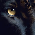 Black pantherâs eyes close up