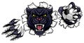 Black Panther Soccer Mascot Breaking Background Royalty Free Stock Photo