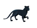 Black panther wild big cat african jungle hunter cartoon animal design vector illustration on white background Royalty Free Stock Photo