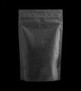 Black paper bag for food packaging, zip lock.