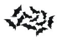 Black paper bats isolated on white background