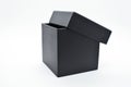 black paper box on white background, packaging industry Royalty Free Stock Photo
