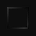 Black paper cut frame on a carbon texture background. Vector