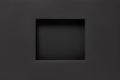 Black paper frame with rectangular recess. Abstract cardboard poster mockup. Blank recessed picture frame texture. Empty mount Royalty Free Stock Photo