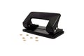 Black paper hole puncher, office tool equipment that is used to create holes in sheets of paper, isolated on a white background, Royalty Free Stock Photo
